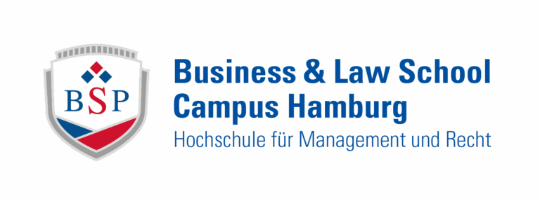 Logo der Business & Lwaw School. Campus Hamburg- BSP
